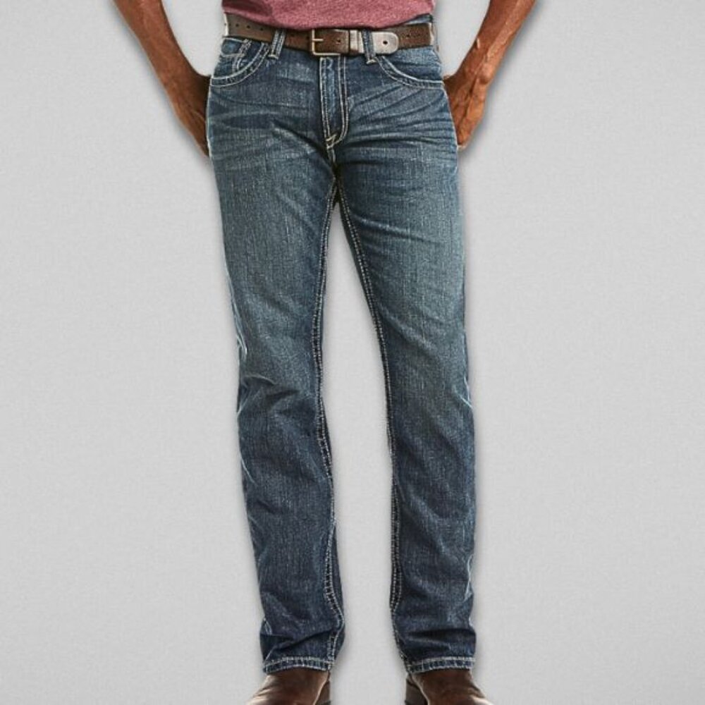 Ariat Arrowhead Deadrun Jeans Slim Straight Leg Five-Pockets Dark Wash M 40x32